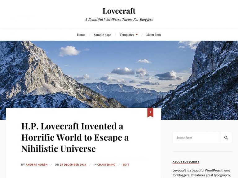 Lovecraft：响应式多用途WordPress主题免费下载