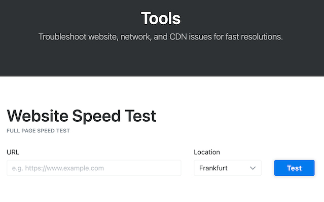 KeyCDN网站速度测试工具