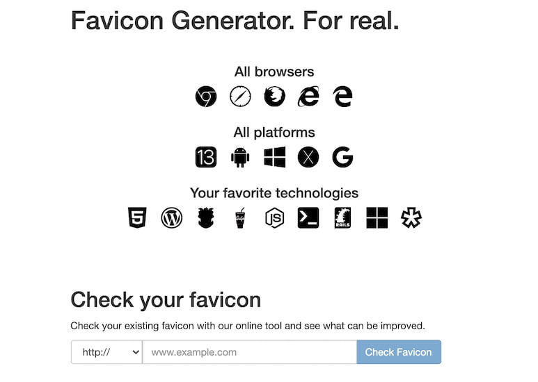 Real Favicon Generator 网站图标生成器