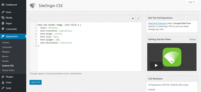 SiteOrigin CSS 插件