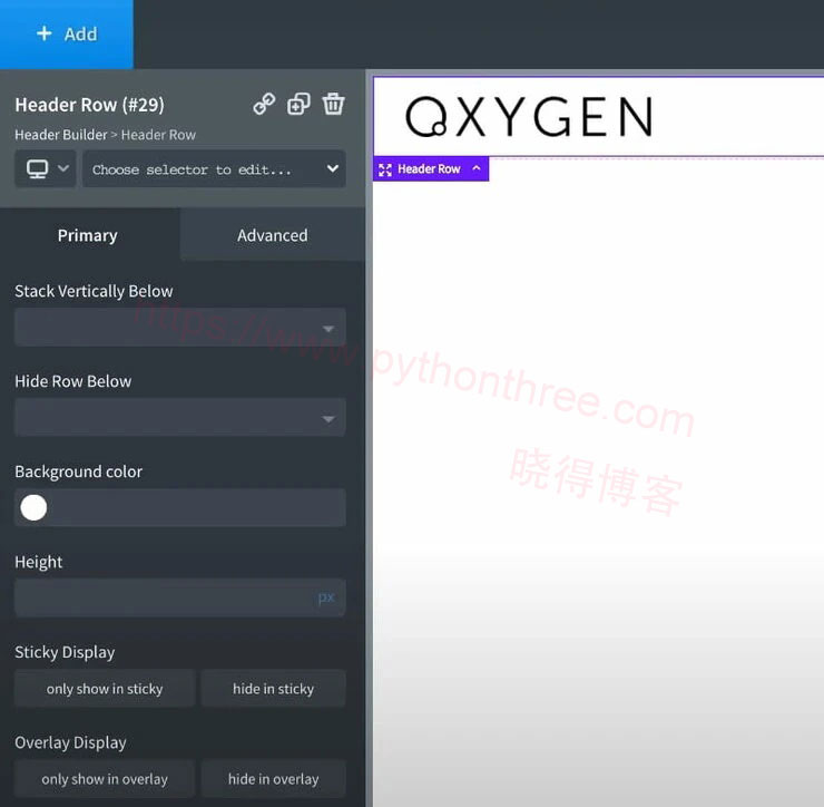 Oxygen-Page-Builder页面构建器header