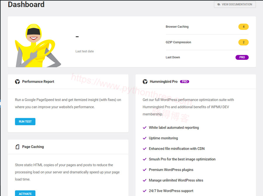 Hummingbird-Pro优化插件Dashboard