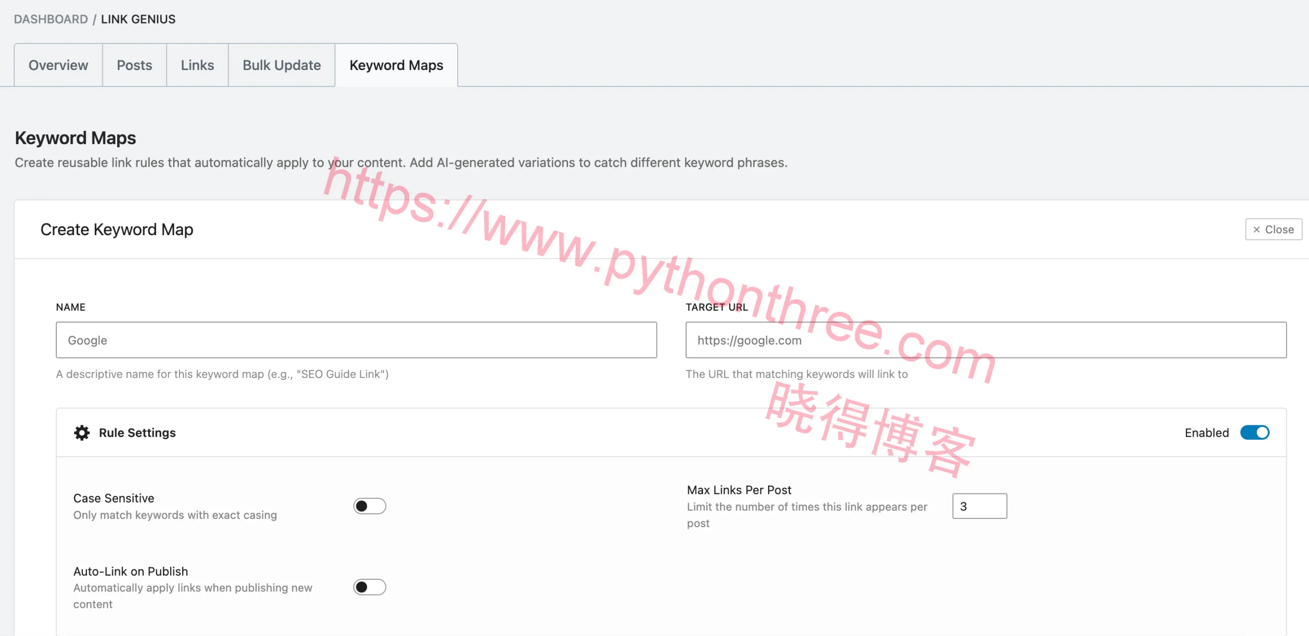 Rank Math SEO教程:WordPress网站基础到高级优化设置指南 22 rank math seo插件Link Genius keywordd maps